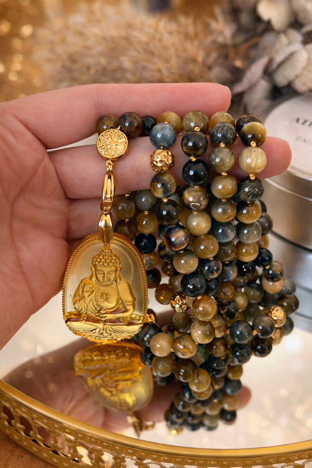 Mala XXL en Oeil de tigre gris - Protection et confiance