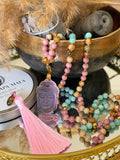 Mala n°113 - Avancer sereinement - Amazonite du Pérou, Jaspe paysage et Rhodonite