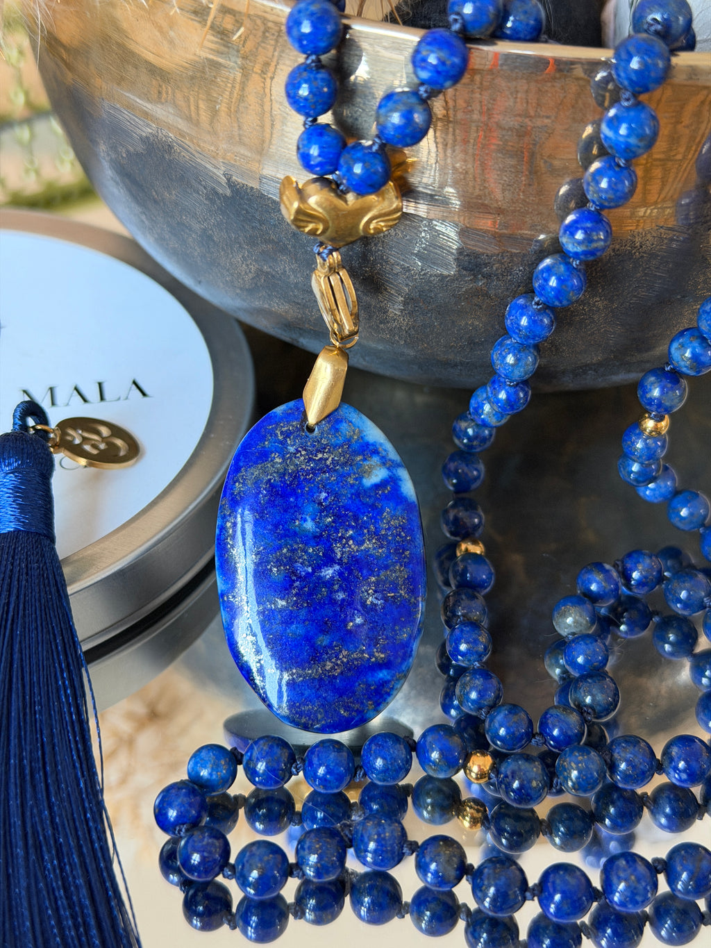 Mala en Lapis Lazuli - Intuition et expression de soi
