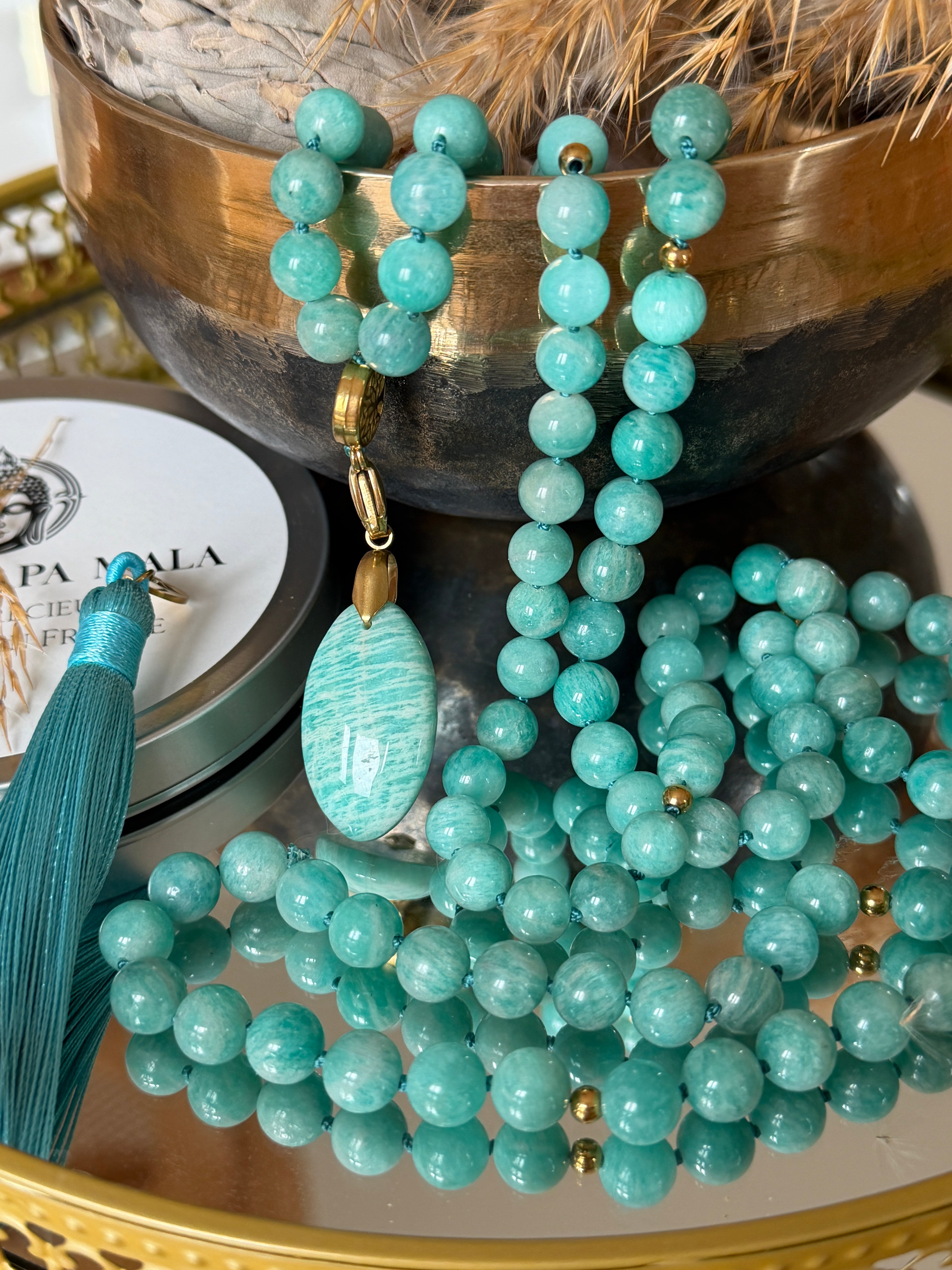 Mala XXL en Amazonite du Pérou - Lâcher prise émotionnel