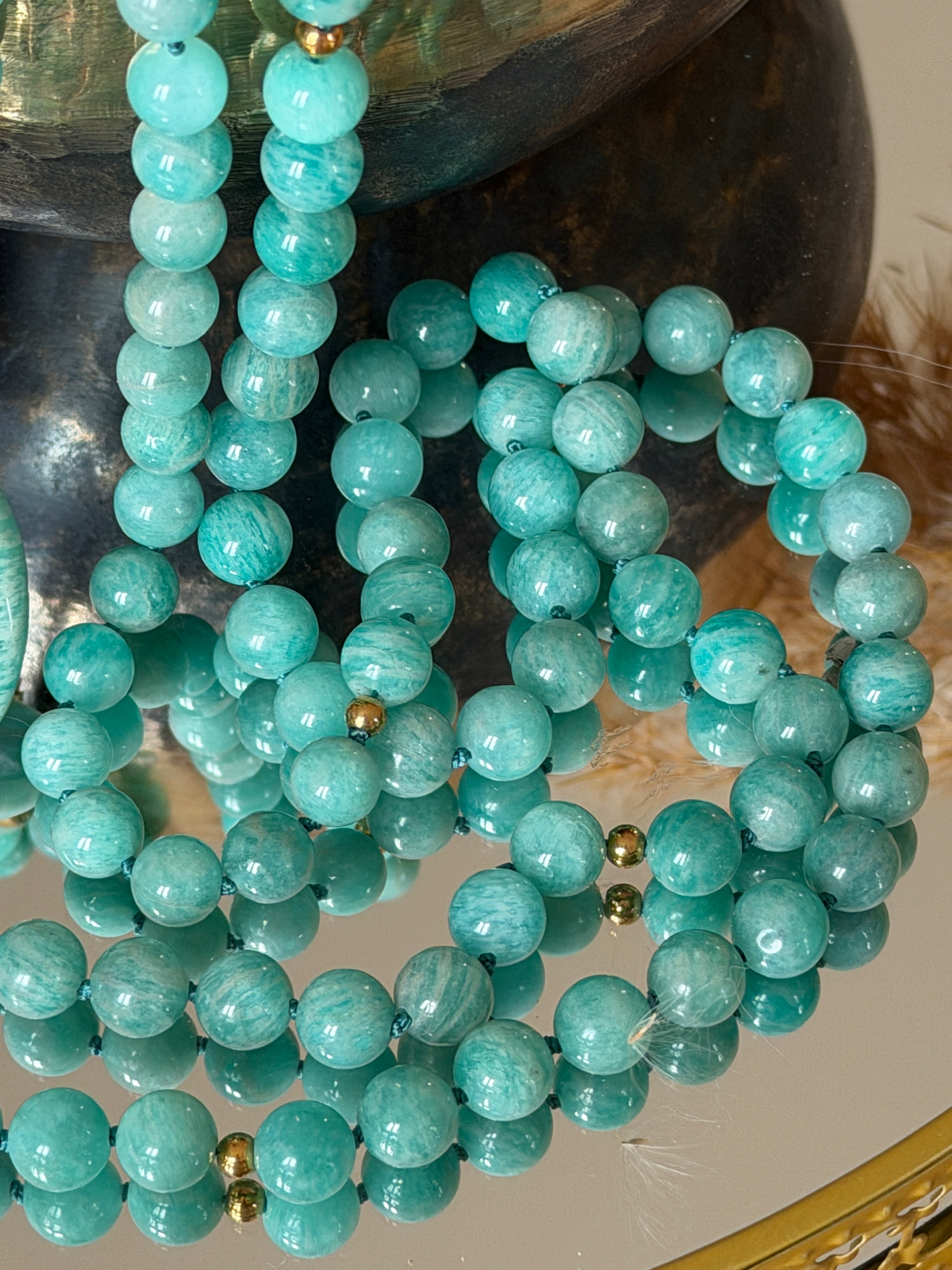 Mala XXL en Amazonite du Pérou - Lâcher prise émotionnel