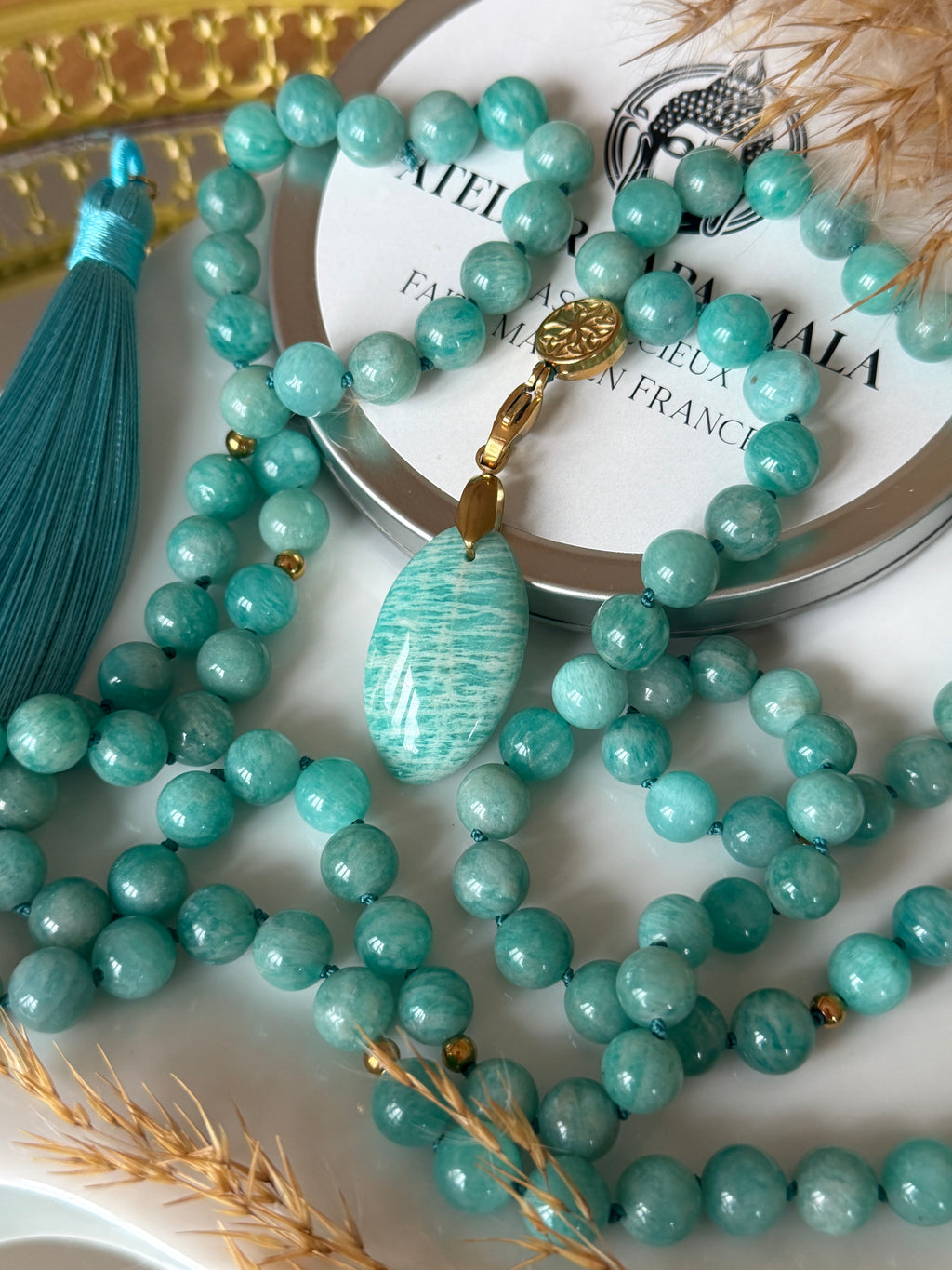 Mala XXL en Amazonite du Pérou - Lâcher prise émotionnel