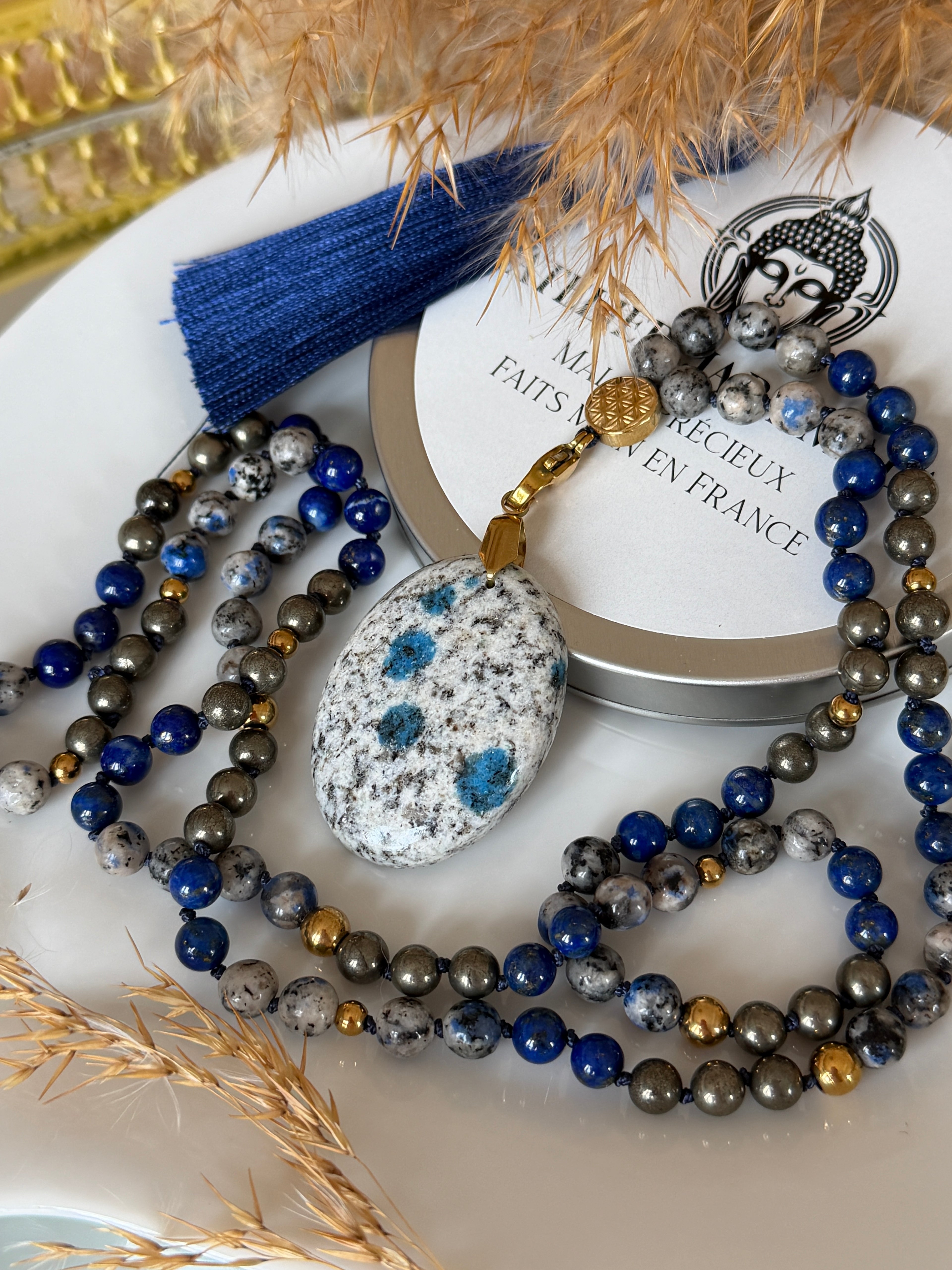 Mala n°117 - Voir clair pour avancer - Jaspe K2, Lapis lazuli et Pyrite