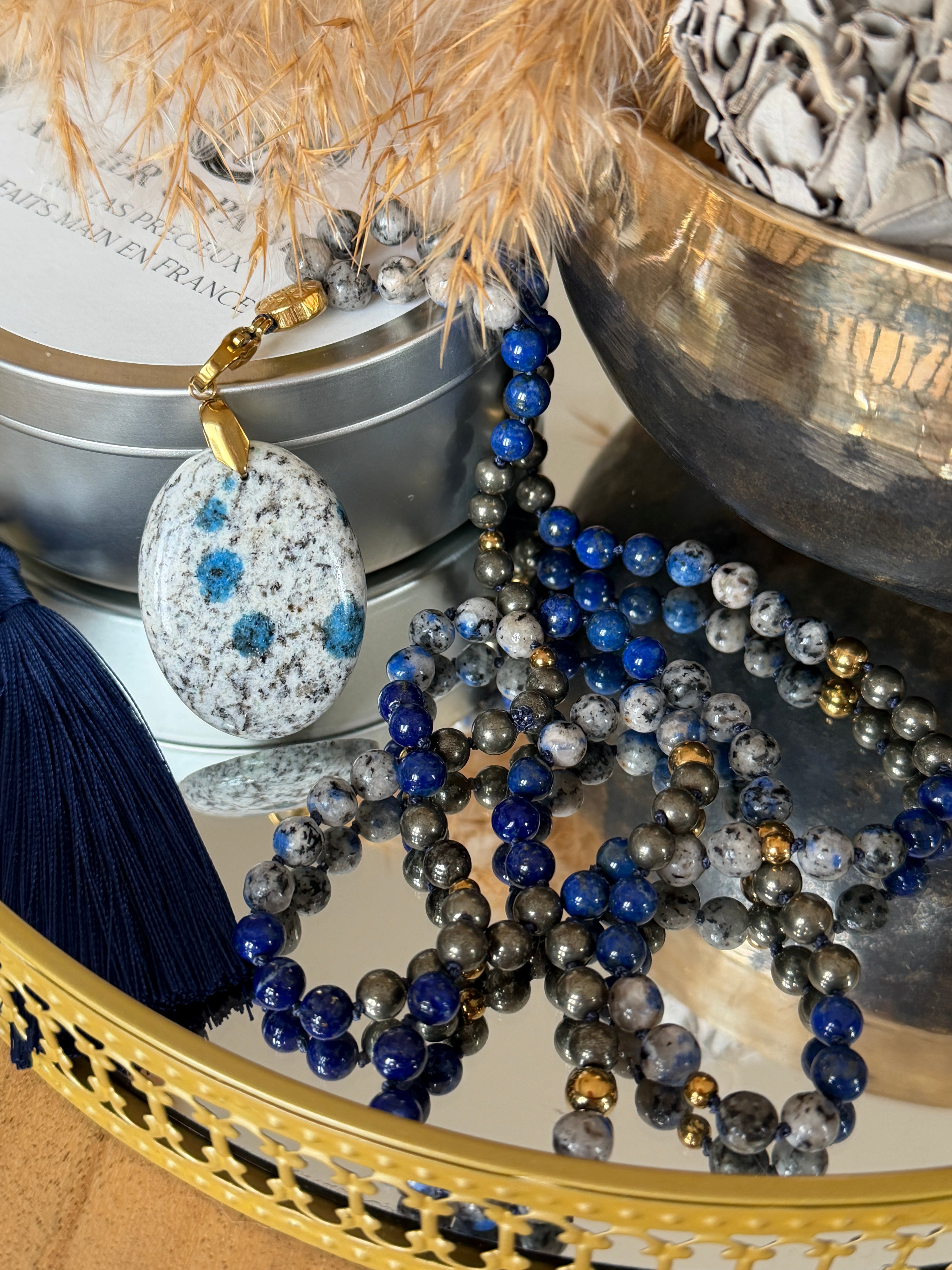 Mala n°117 - Voir clair pour avancer - Jaspe K2, Lapis lazuli et Pyrite