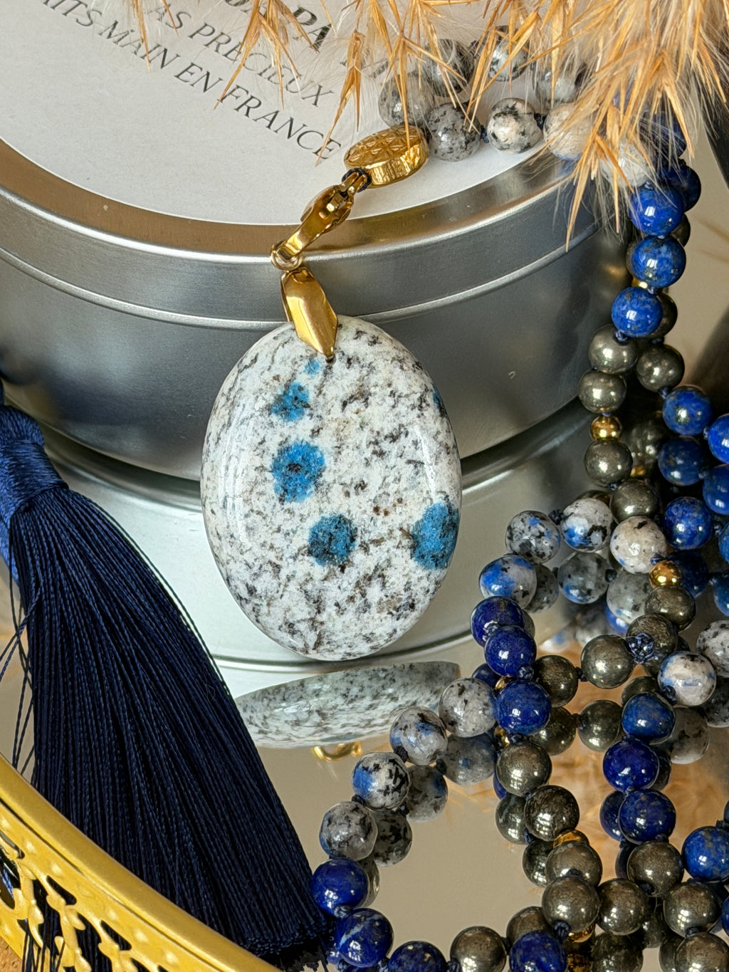 Mala n°117 - Voir clair pour avancer - Jaspe K2, Lapis lazuli et Pyrite