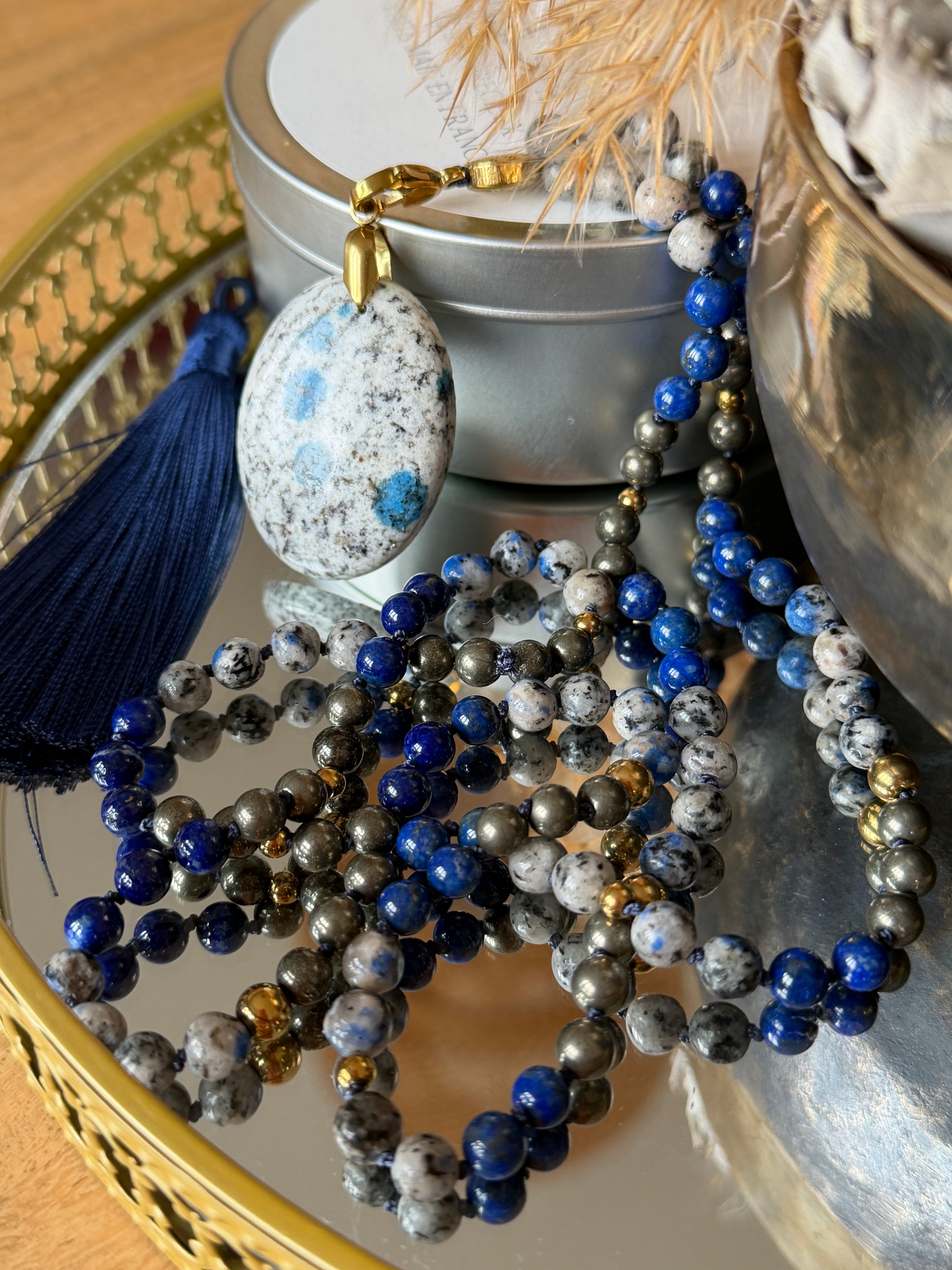Mala n°117 - Voir clair pour avancer - Jaspe K2, Lapis lazuli et Pyrite