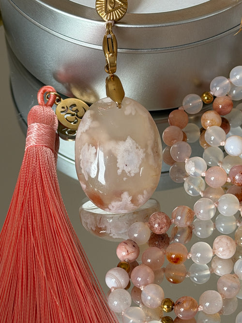Mala en Agate fleur de cerisier - Soutien émotionnel