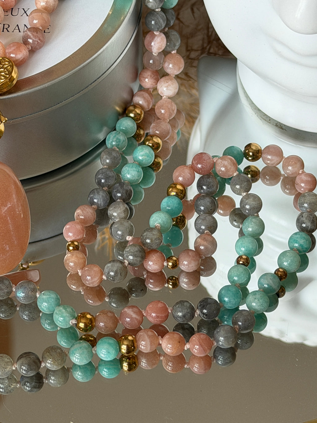 Mala n°124 - Libre d'être - Pierre de lune, Amazonite et Labradorite