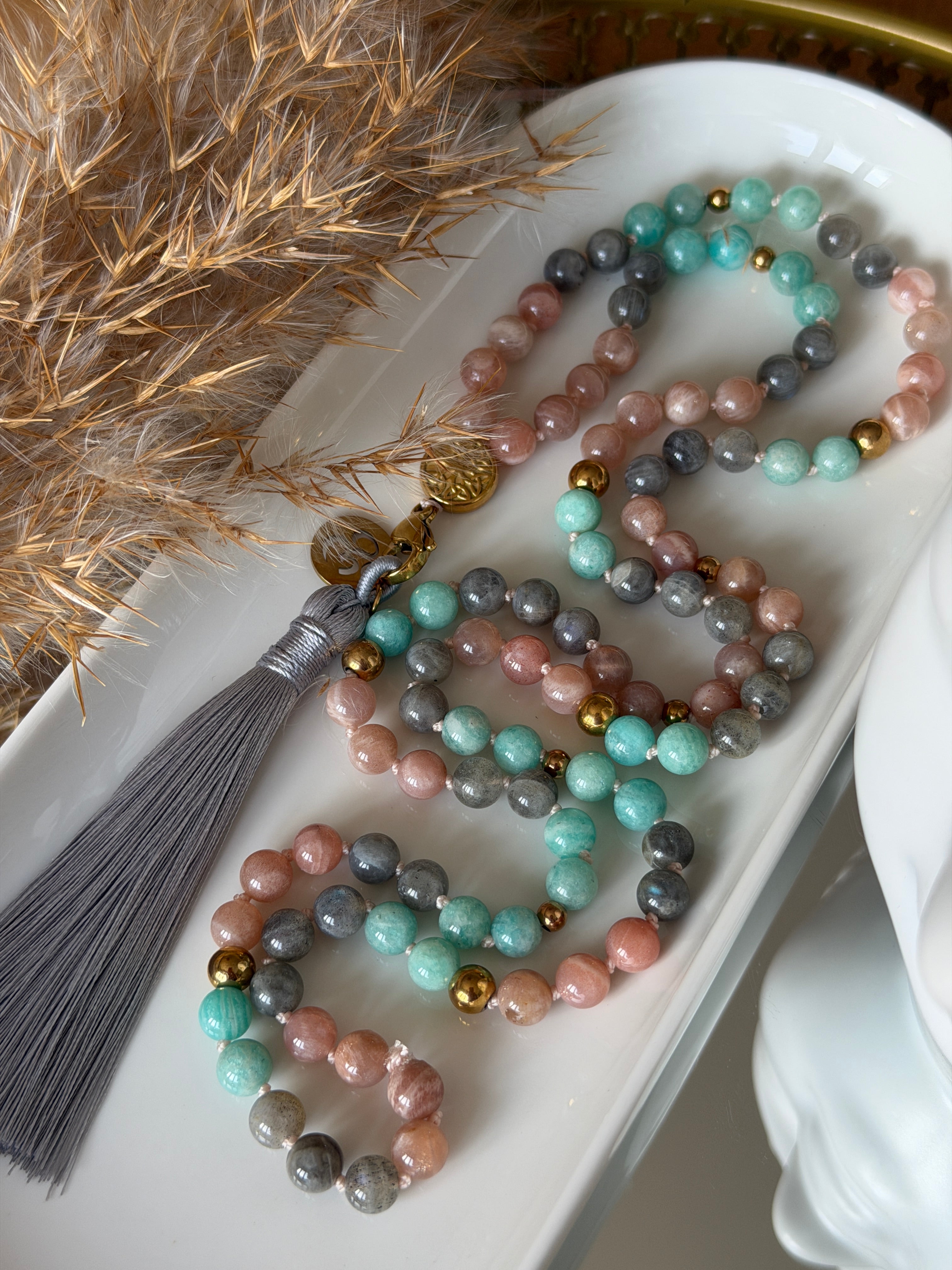 Mala n°124 - Libre d'être - Pierre de lune, Amazonite et Labradorite