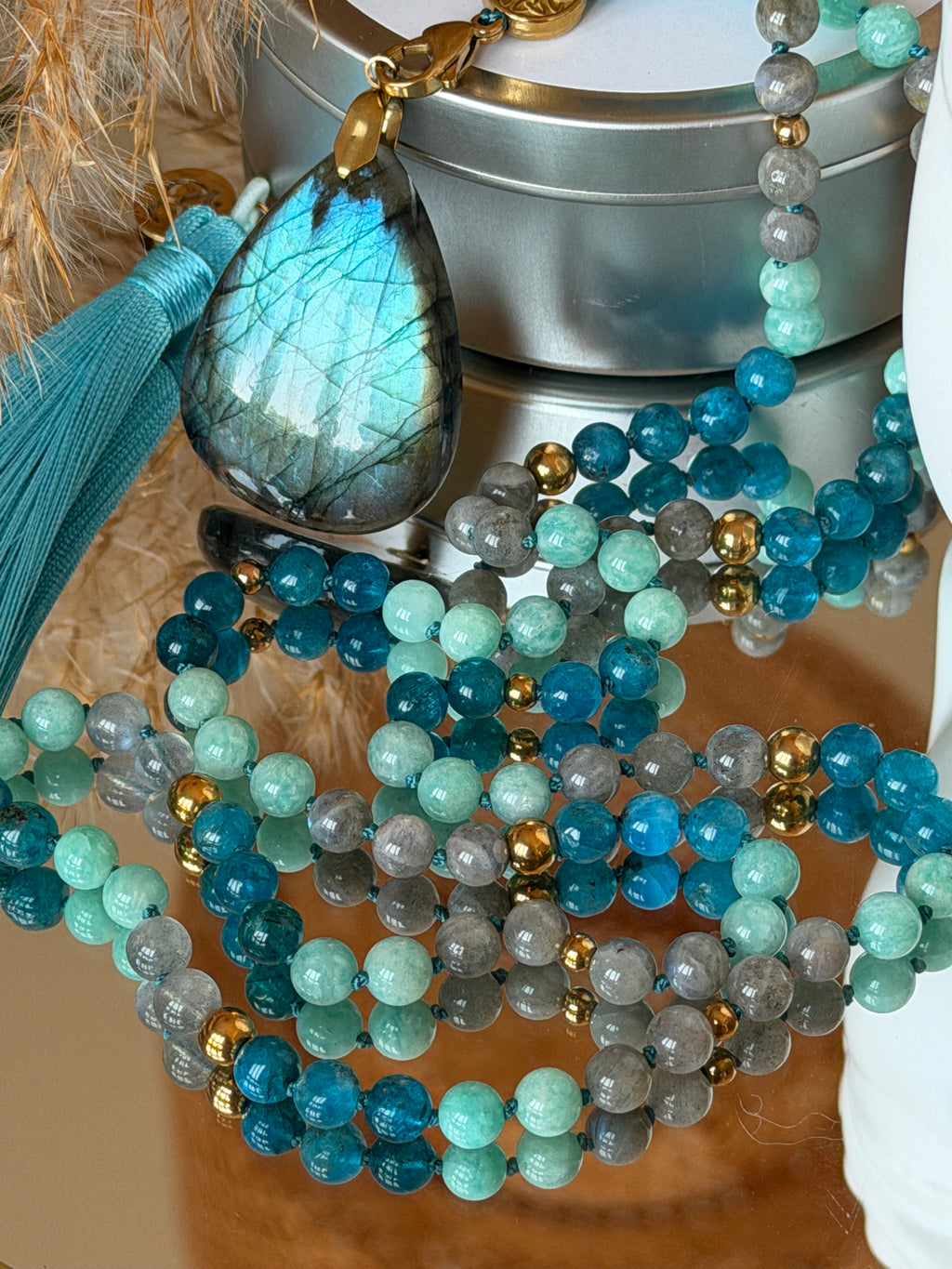 Mala n°136 - Oser être soi - Labradorite, Apatite et Labradorite