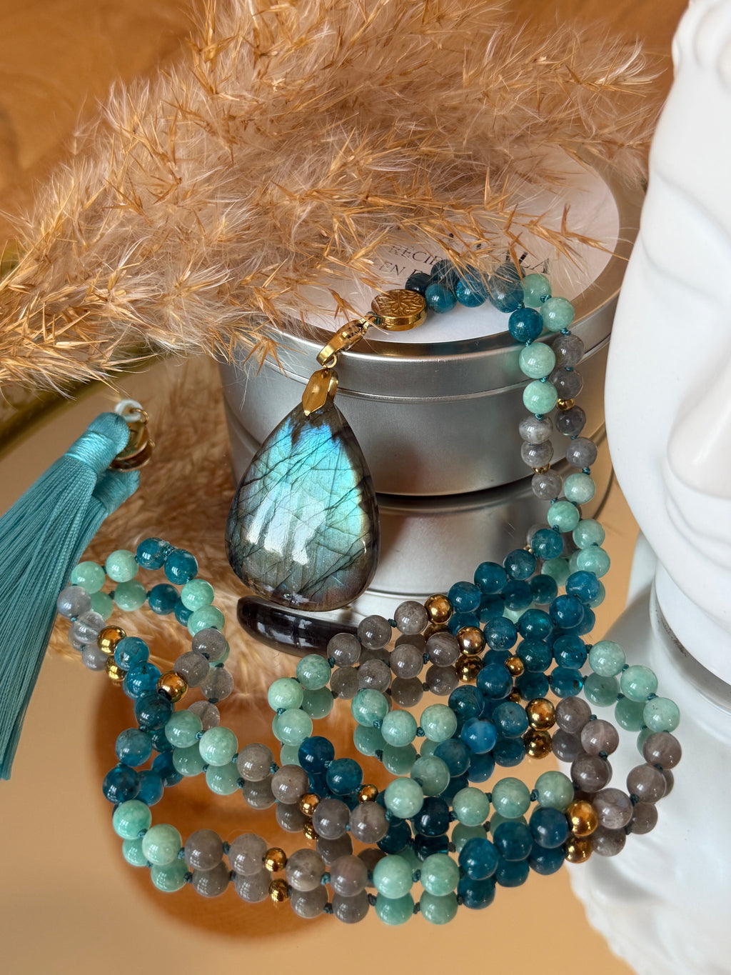Mala n°136 - Oser être soi - Labradorite, Apatite et Labradorite