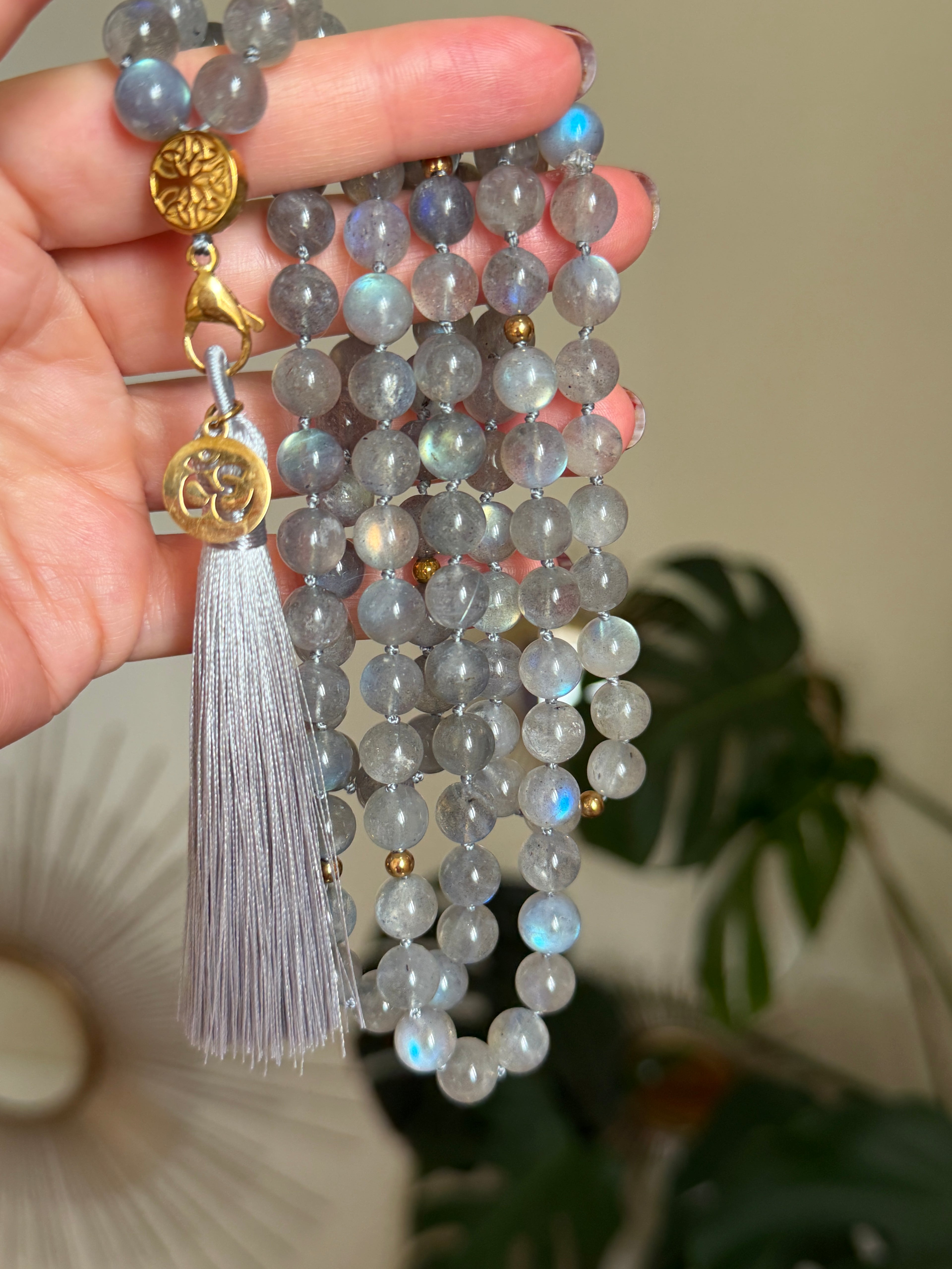 Mala XXL en Labradorite (grade 7A) - Bouclier de protection