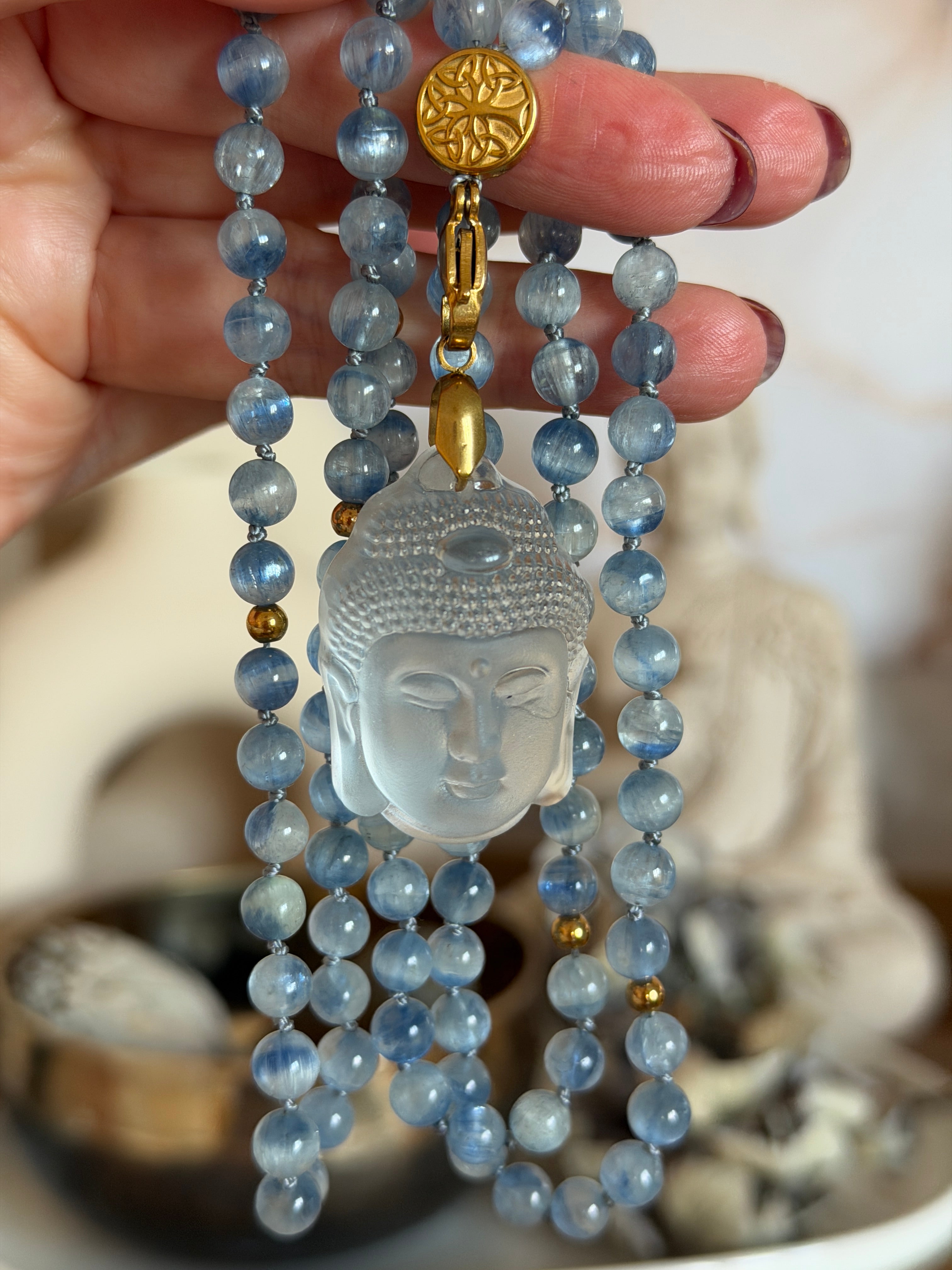 Mala précieux en Cyanite (ou Kyanite) - Affirmation de soi (qualité exceptionnelle)