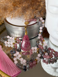 Mala n°135 - S'aimer - Labradorite, Quartz fraise et Quartz rose