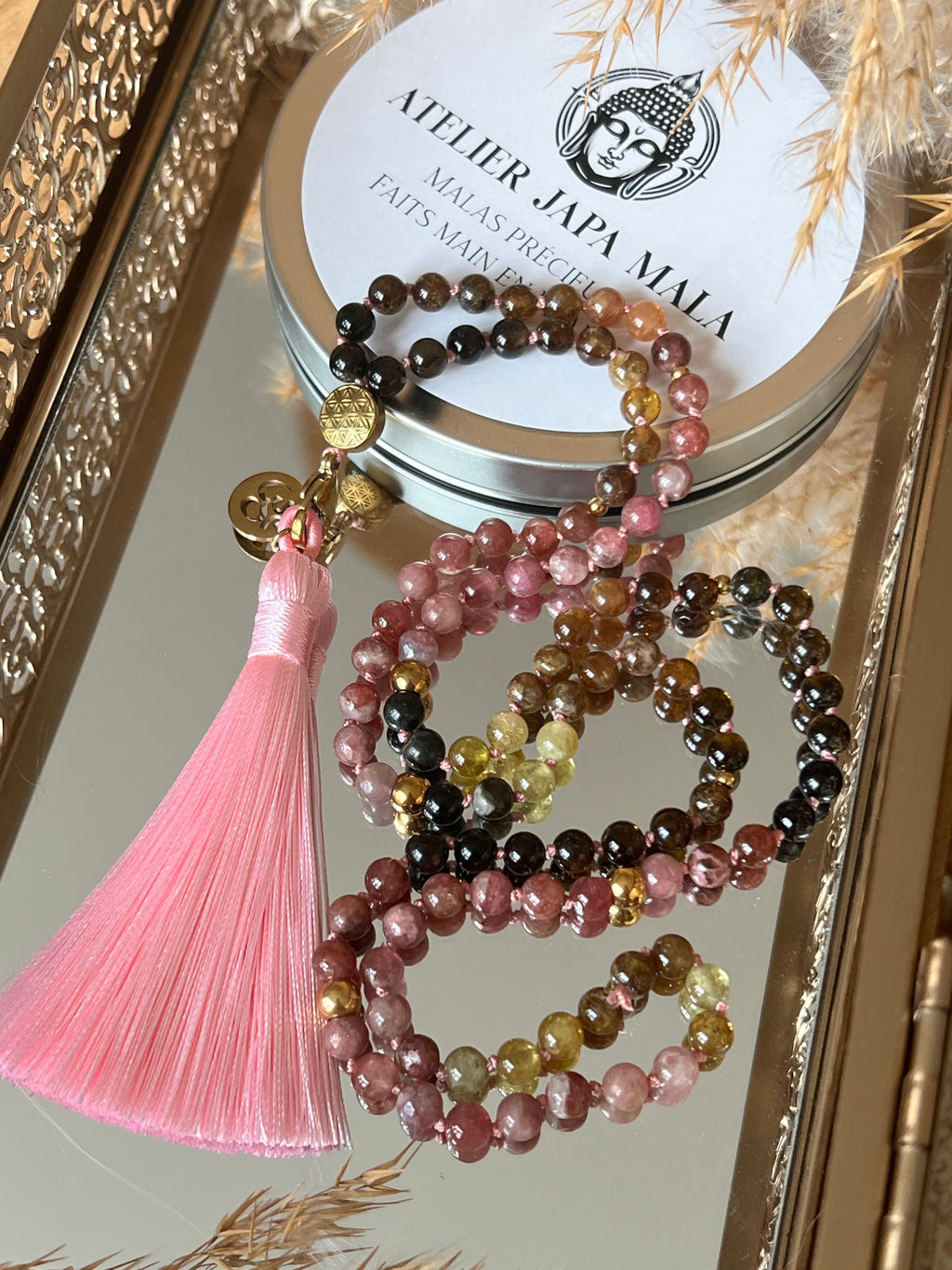 Mala précieux en Tourmaline melon d'eau - Libération et alignement