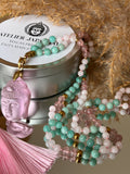Mala n°57 - Tendresse affirmée - Amazonite, Quartz fraise et Quartz rose