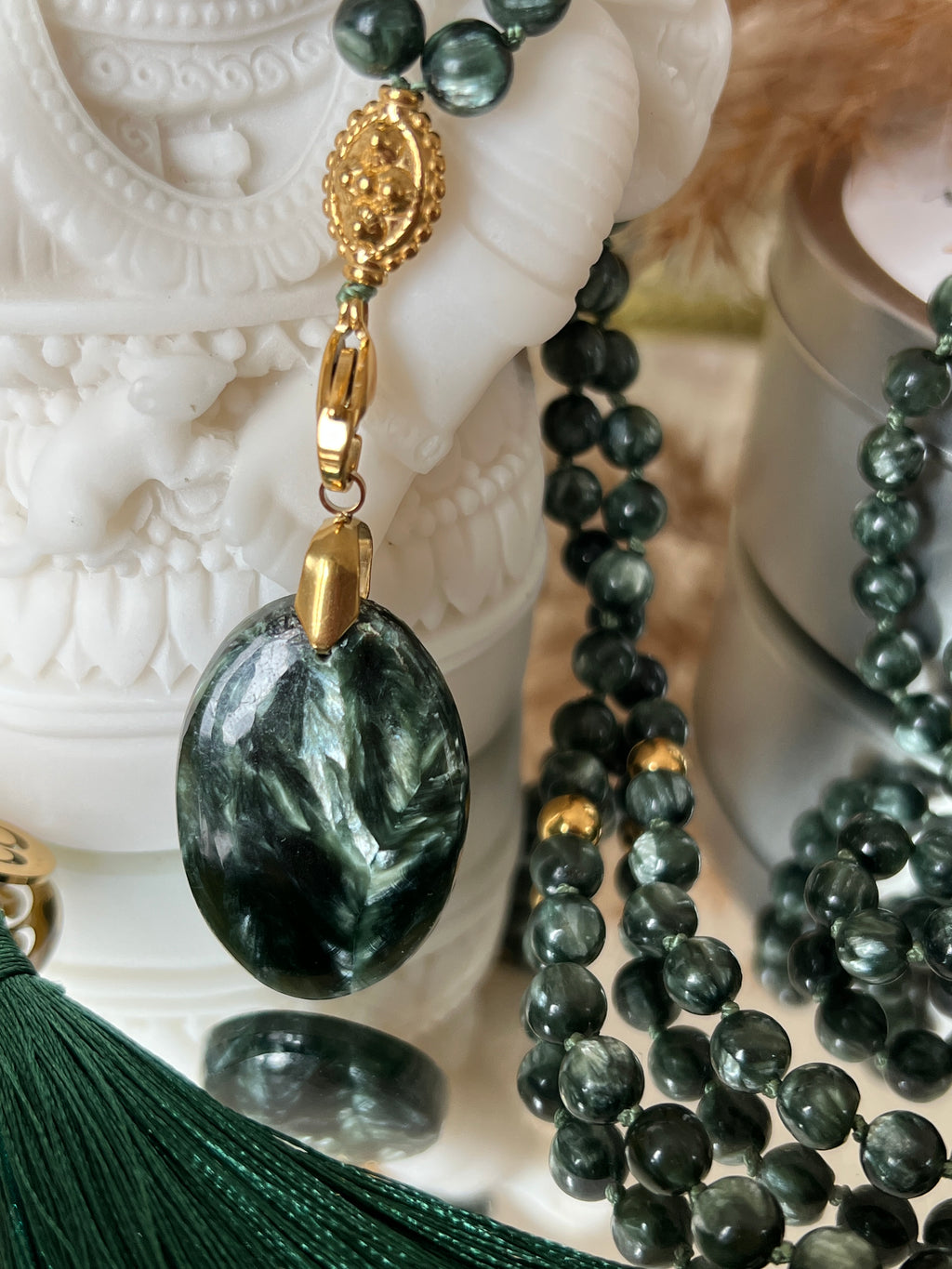 Mala précieux en Séraphinite - Libération et guérison