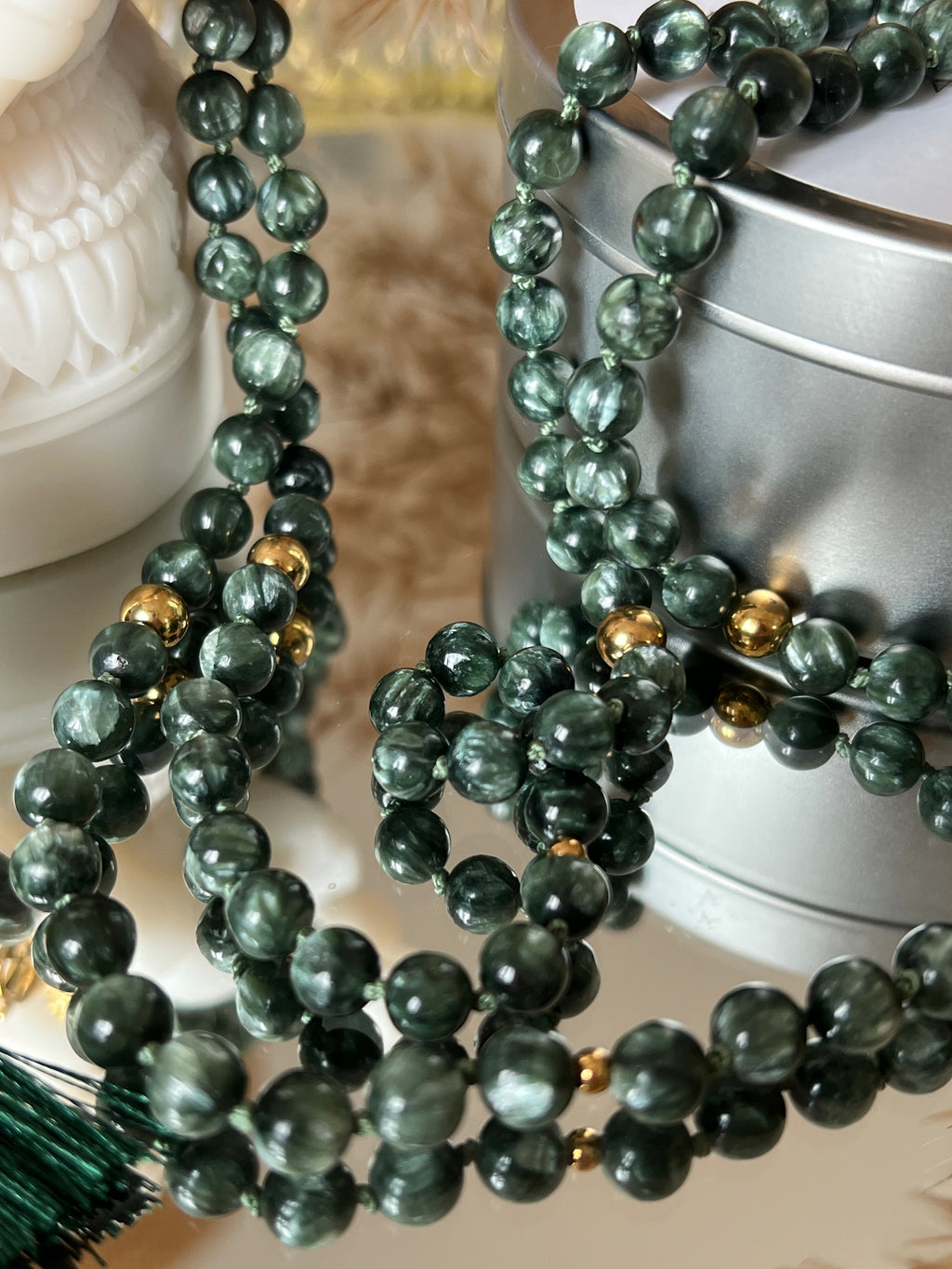 Mala précieux en Séraphinite - Libération et guérison