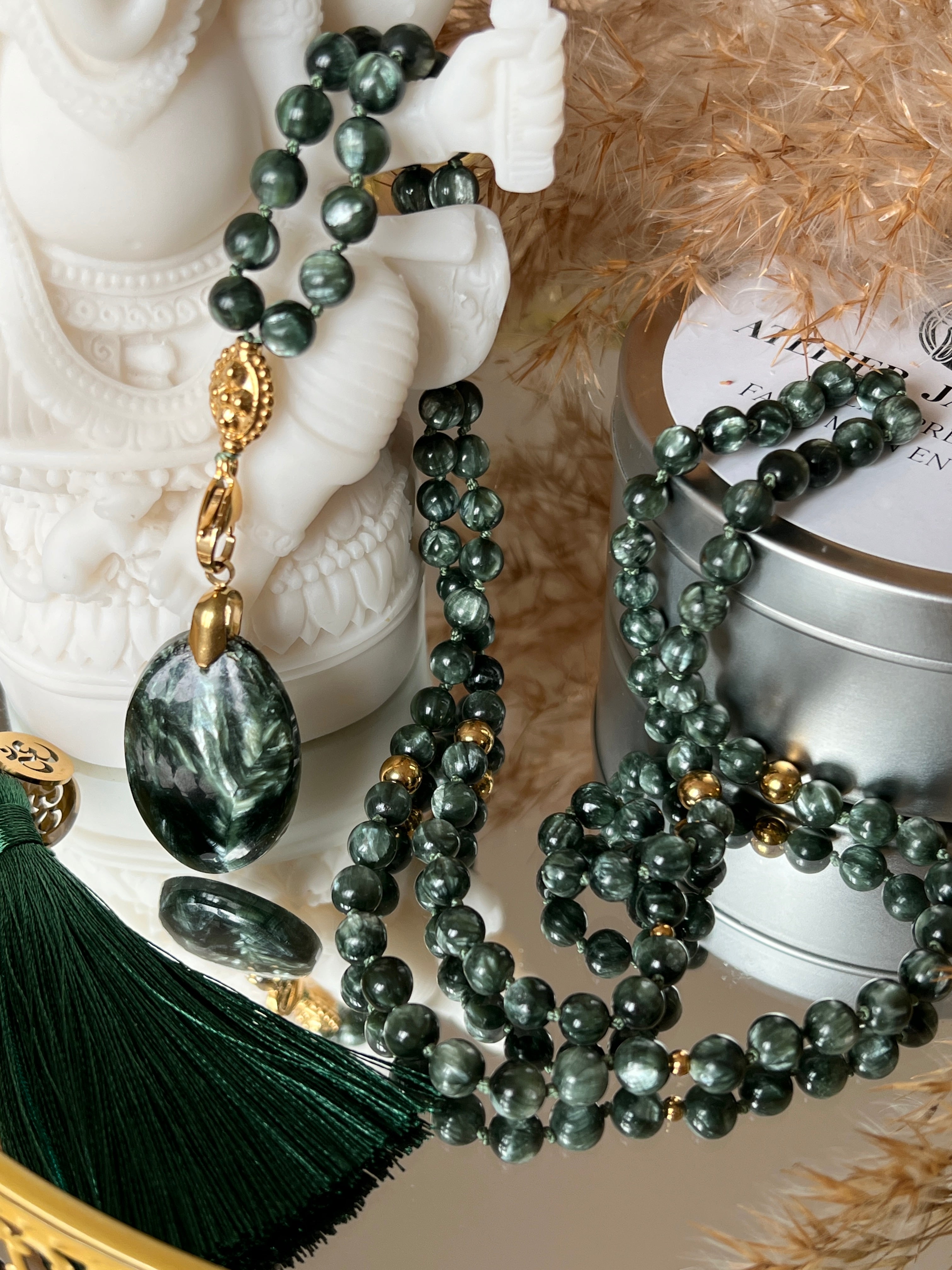 Mala précieux en Séraphinite - Libération et guérison