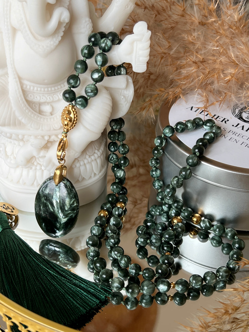 Mala précieux en Séraphinite - Libération et guérison