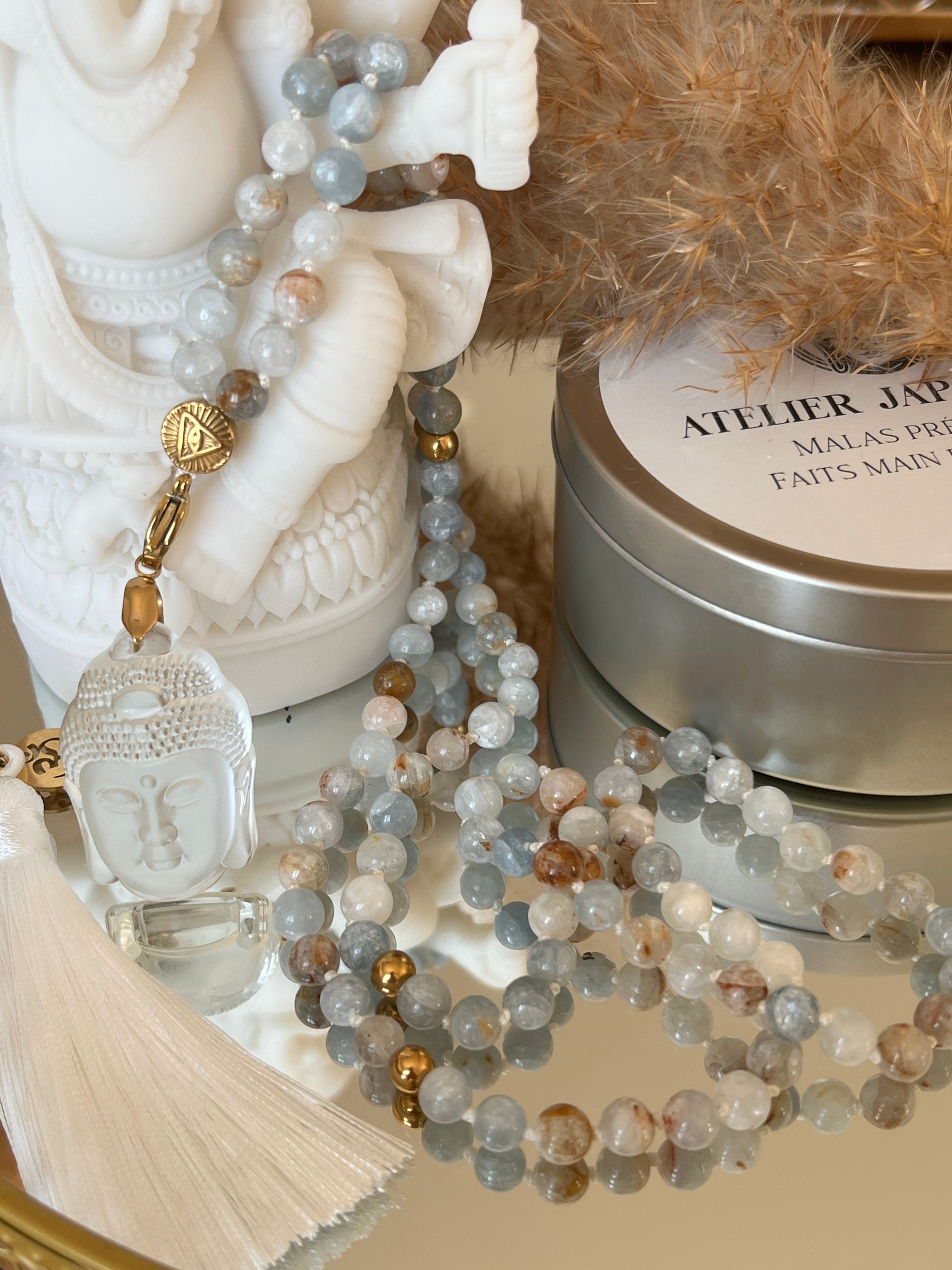 Mala précieux en Célestine - Sérénité et paix intérieure