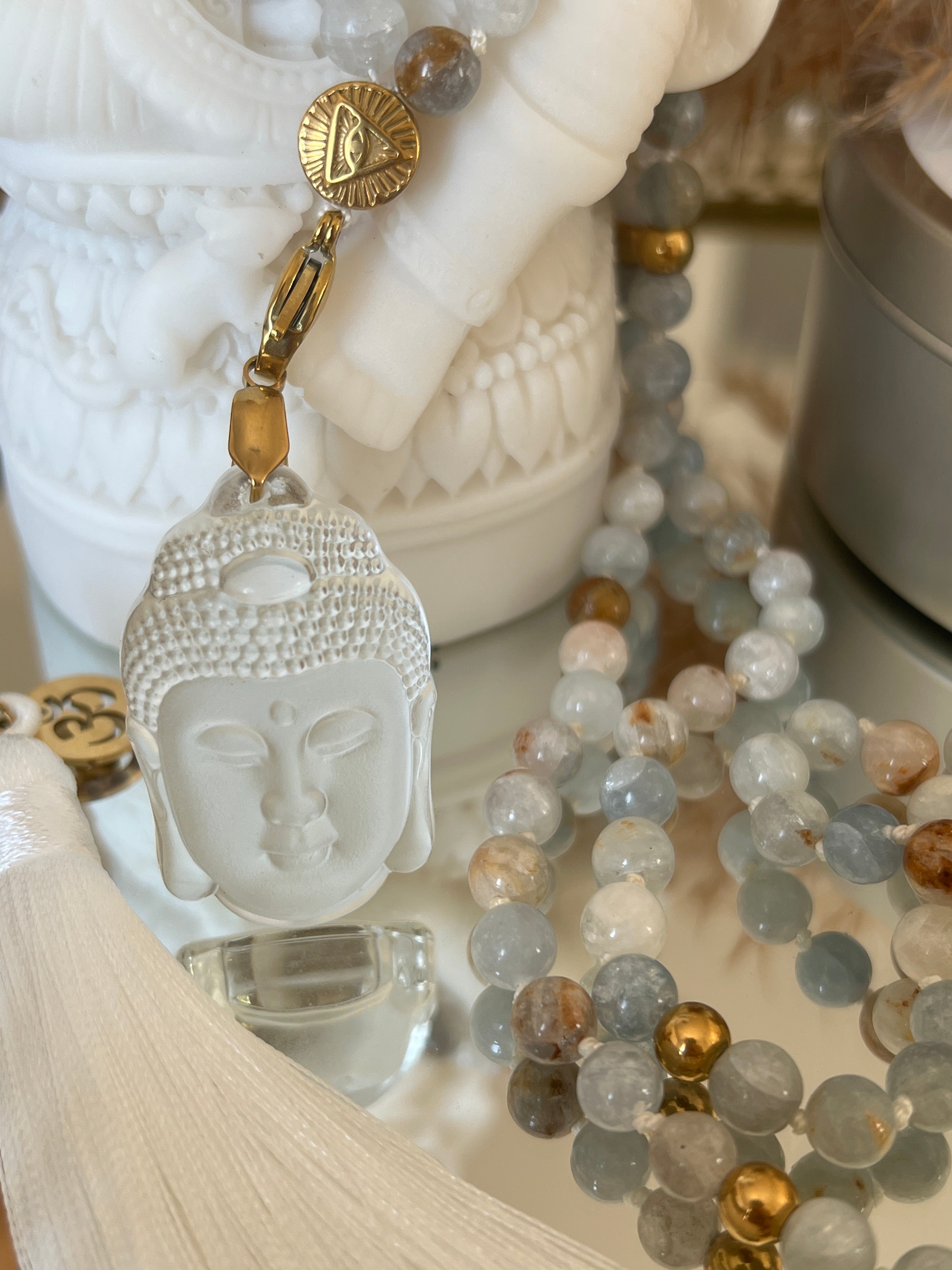 Mala précieux en Célestine - Sérénité et paix intérieure