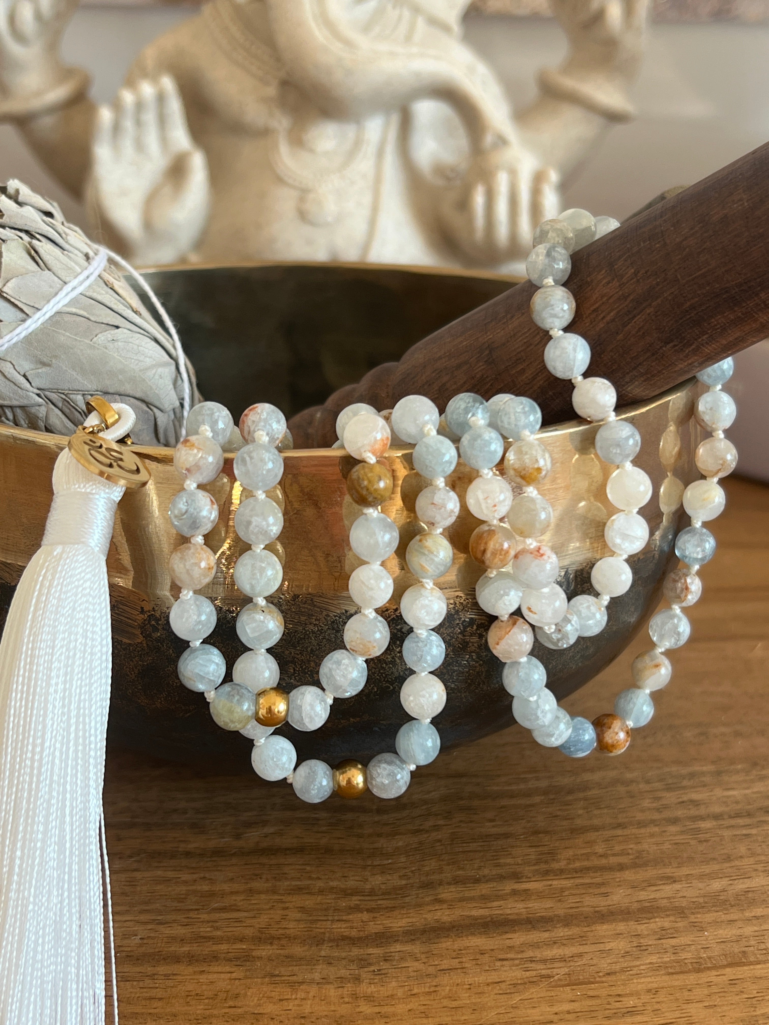 Mala précieux en Célestine - Sérénité et paix intérieure