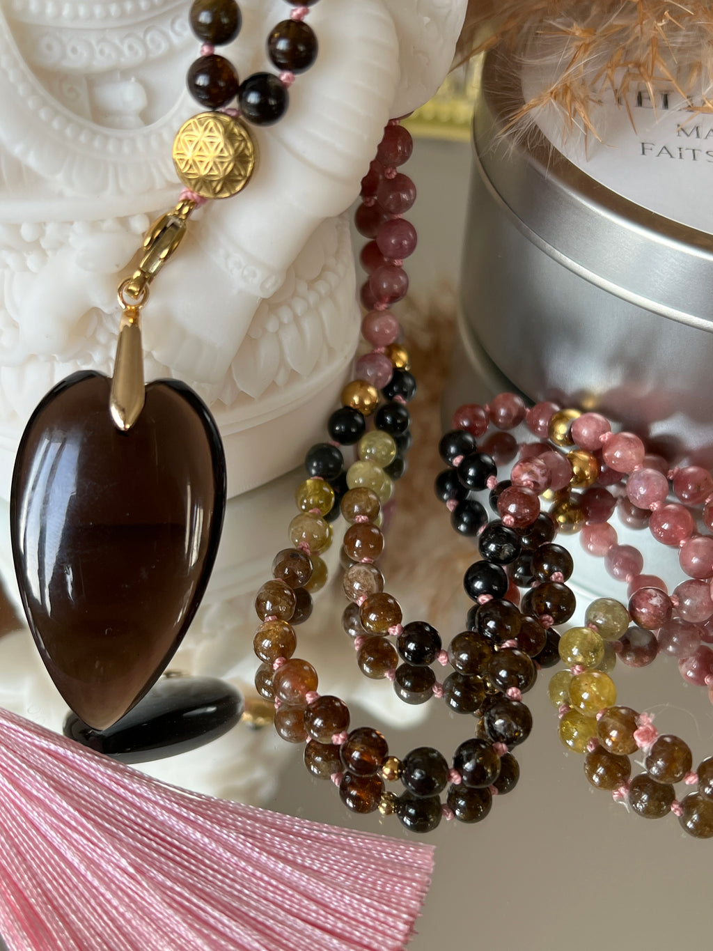 Mala précieux en Tourmaline melon d'eau - Libération et alignement