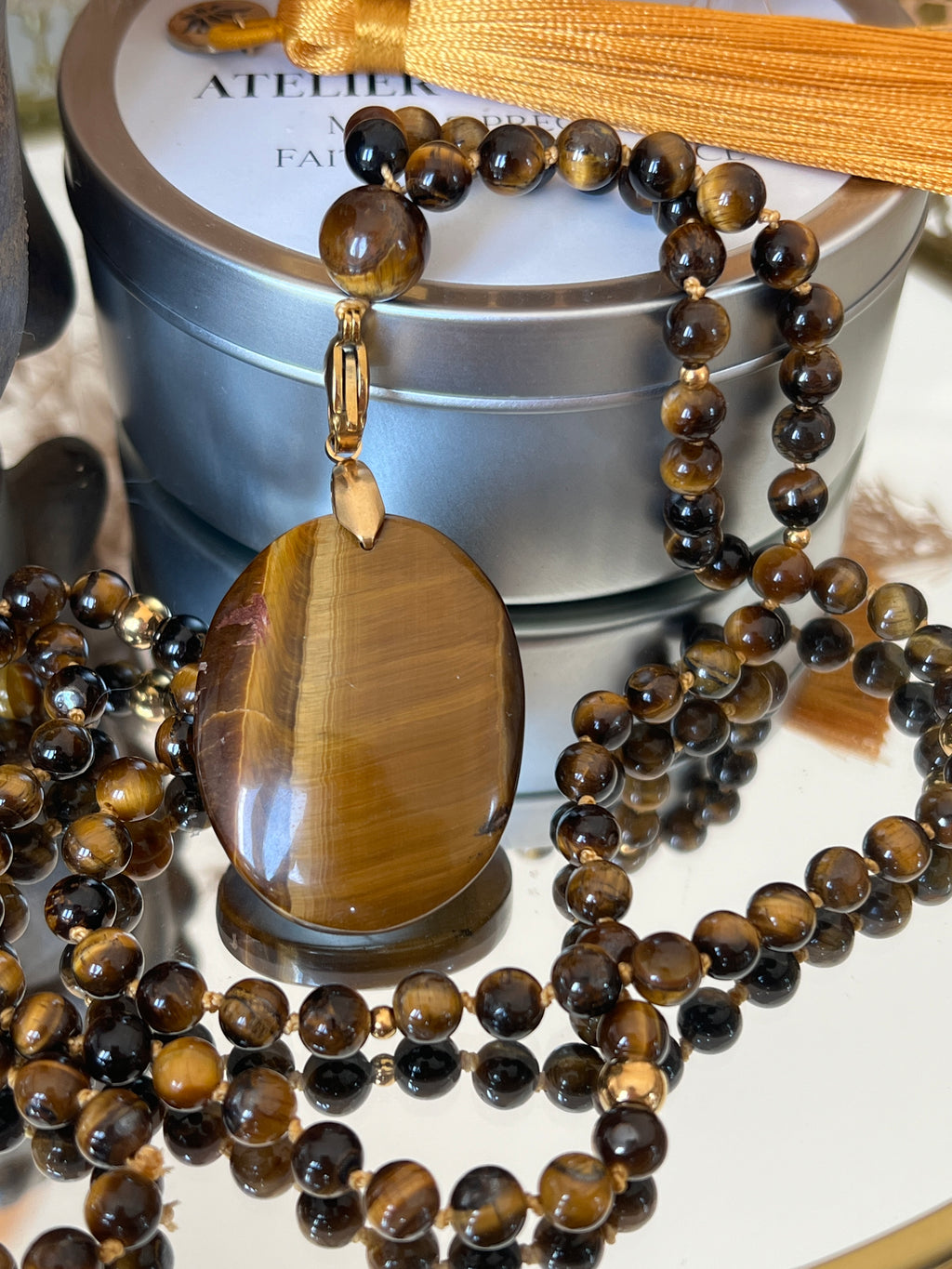 Mala en Oeil de tigre - Protection et ancrage