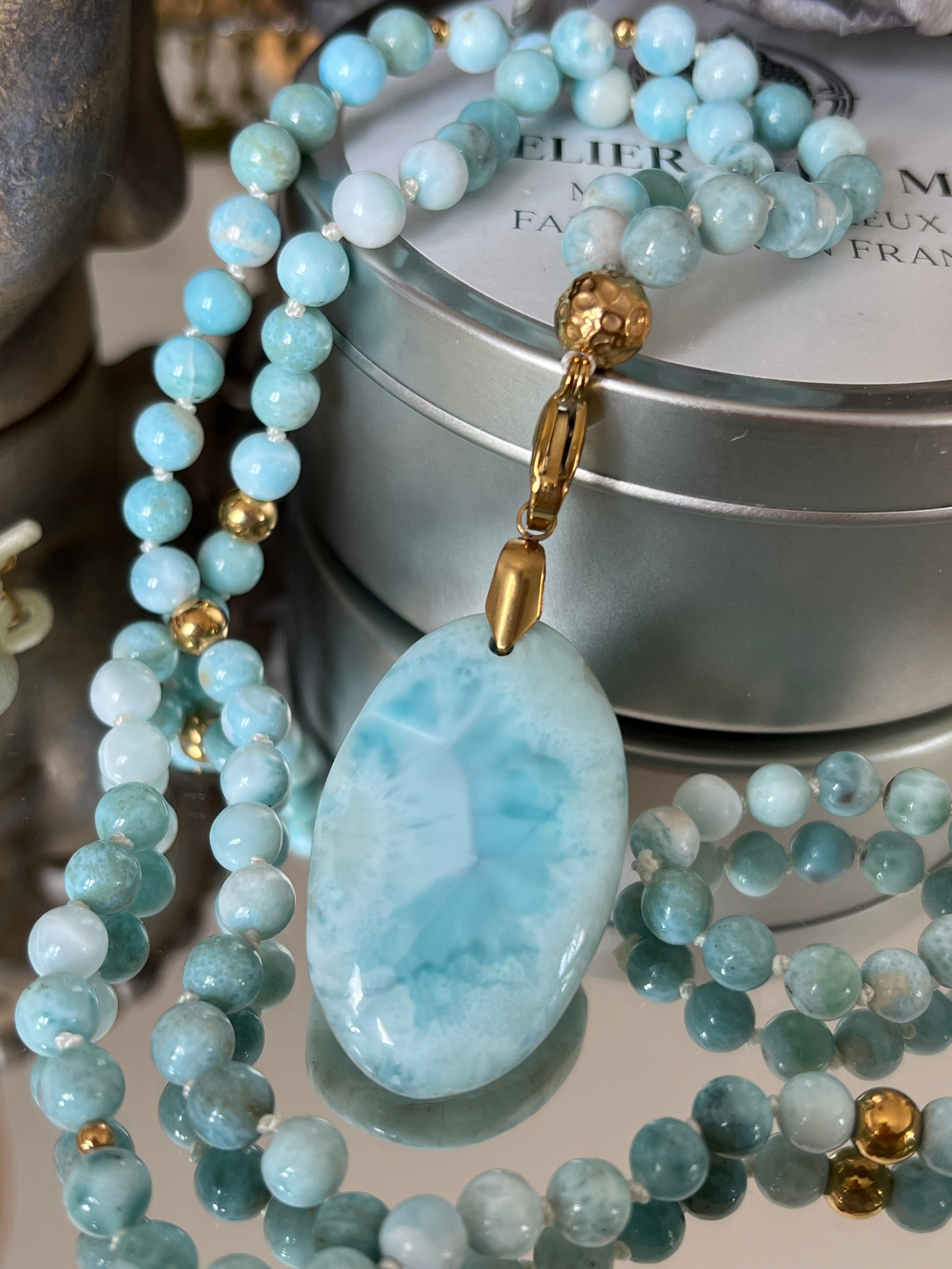 Mala précieux en Larimar - Estime de soi