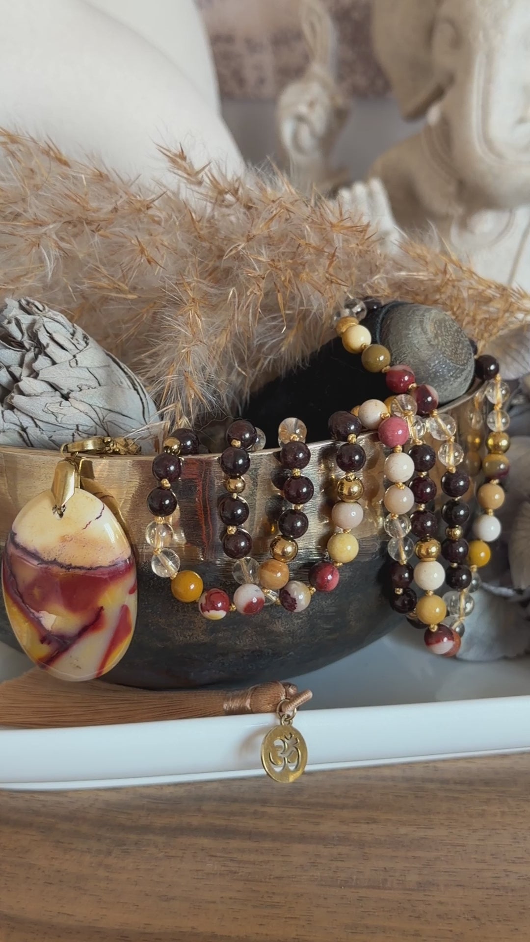 Mala n°125 - Nouveau souffle - Citrine, Jaspe Mookite et Grenat