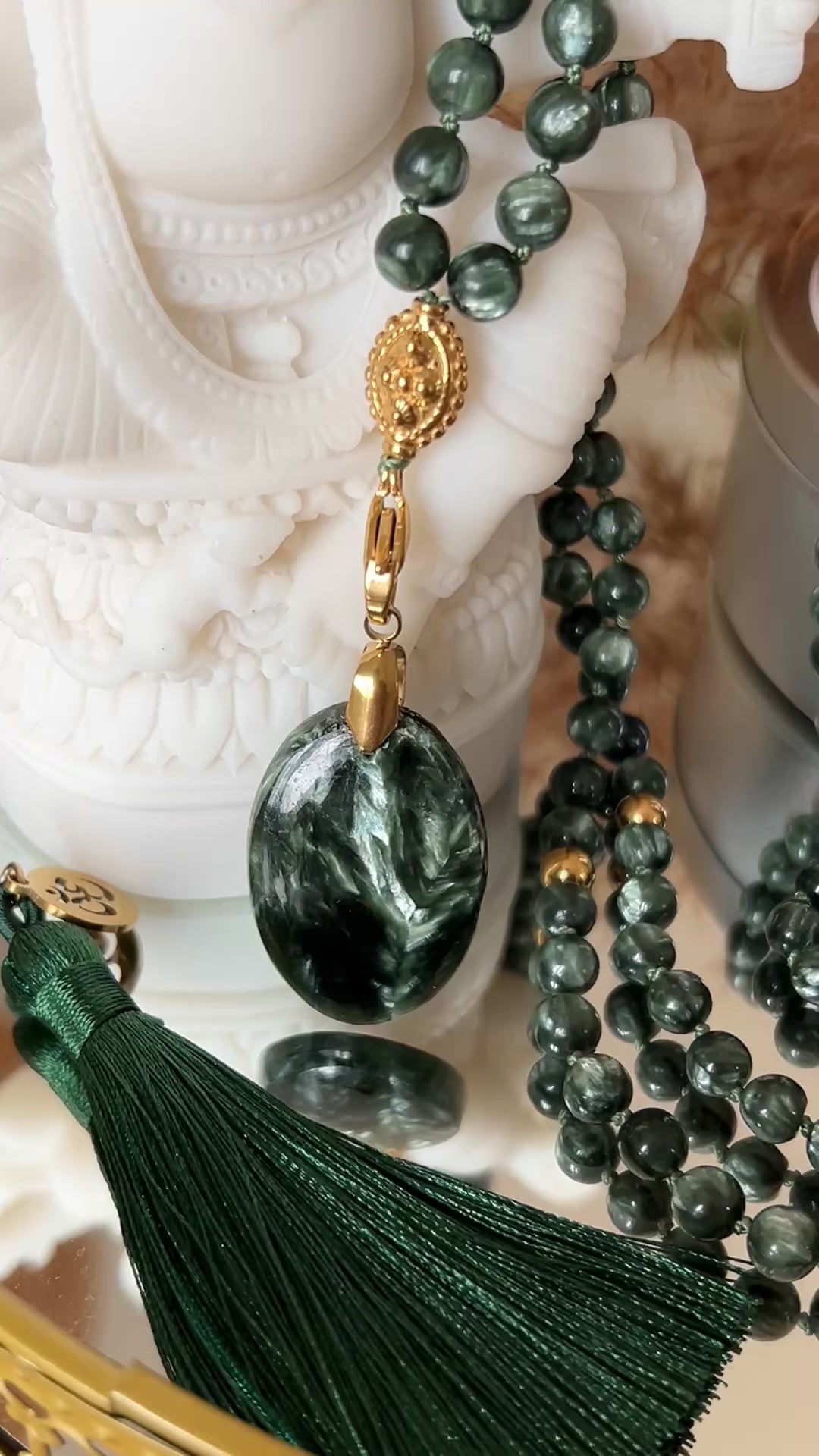 Mala précieux en Séraphinite - Libération et guérison