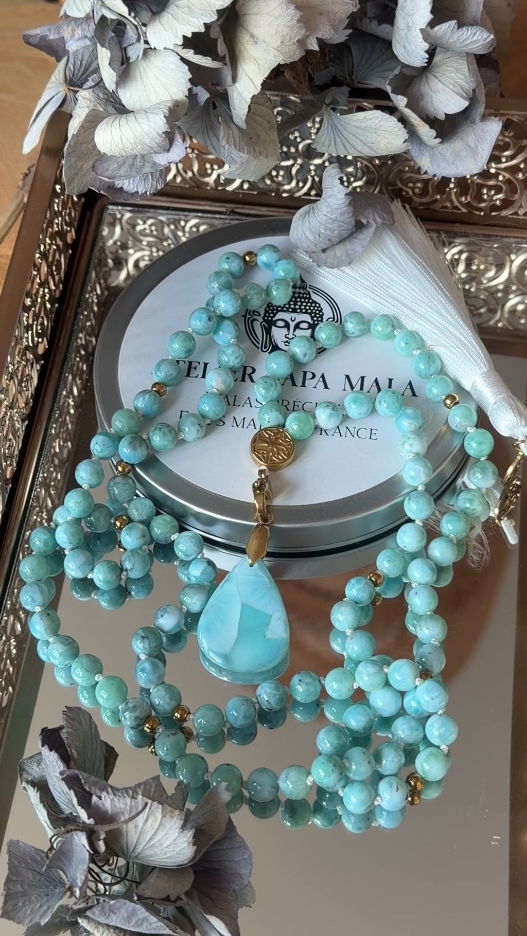 Mala précieux en Larimar - Estime de soi (qualité exceptionnelle)