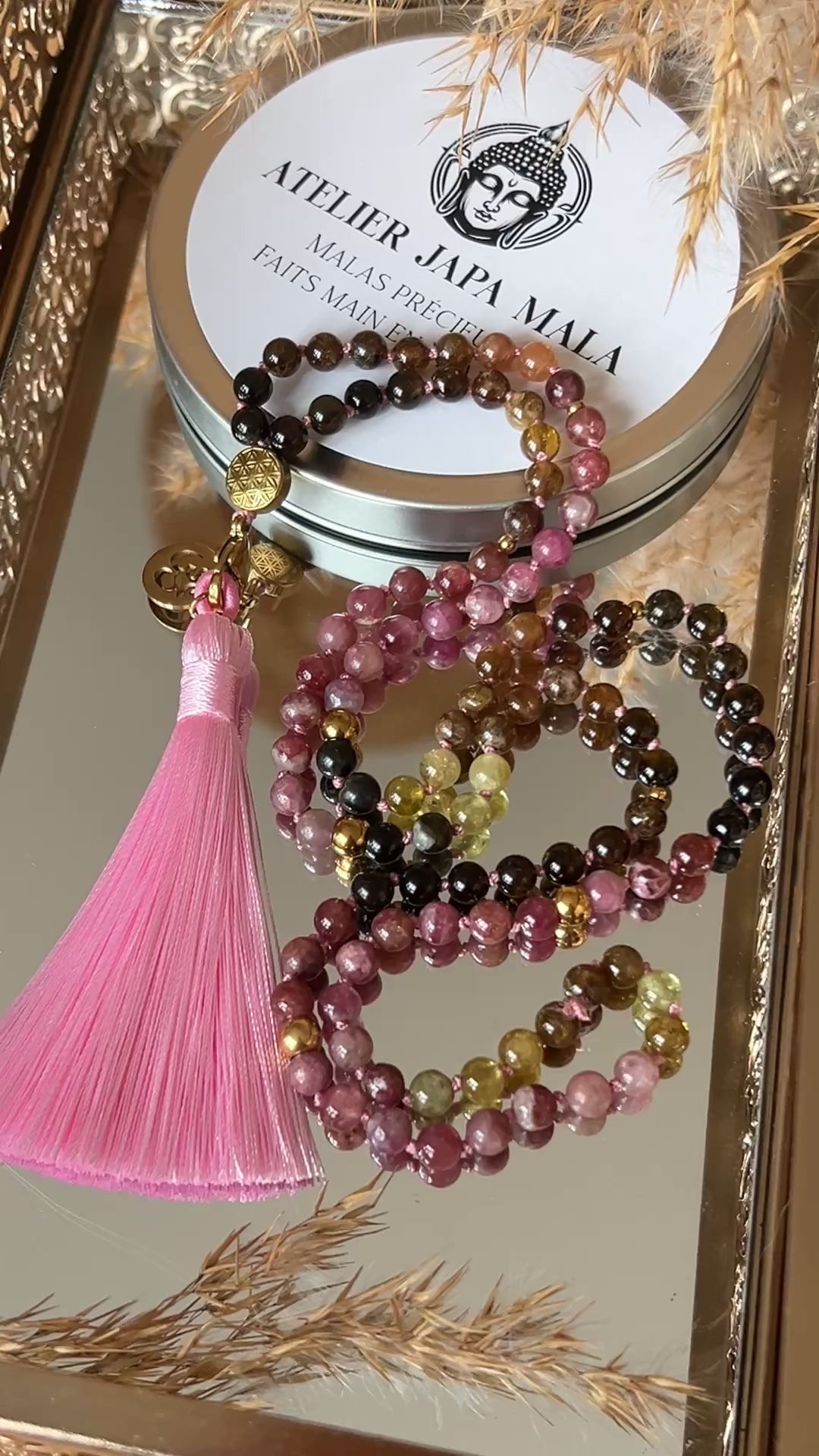 Mala précieux en Tourmaline melon d'eau - Libération et alignement