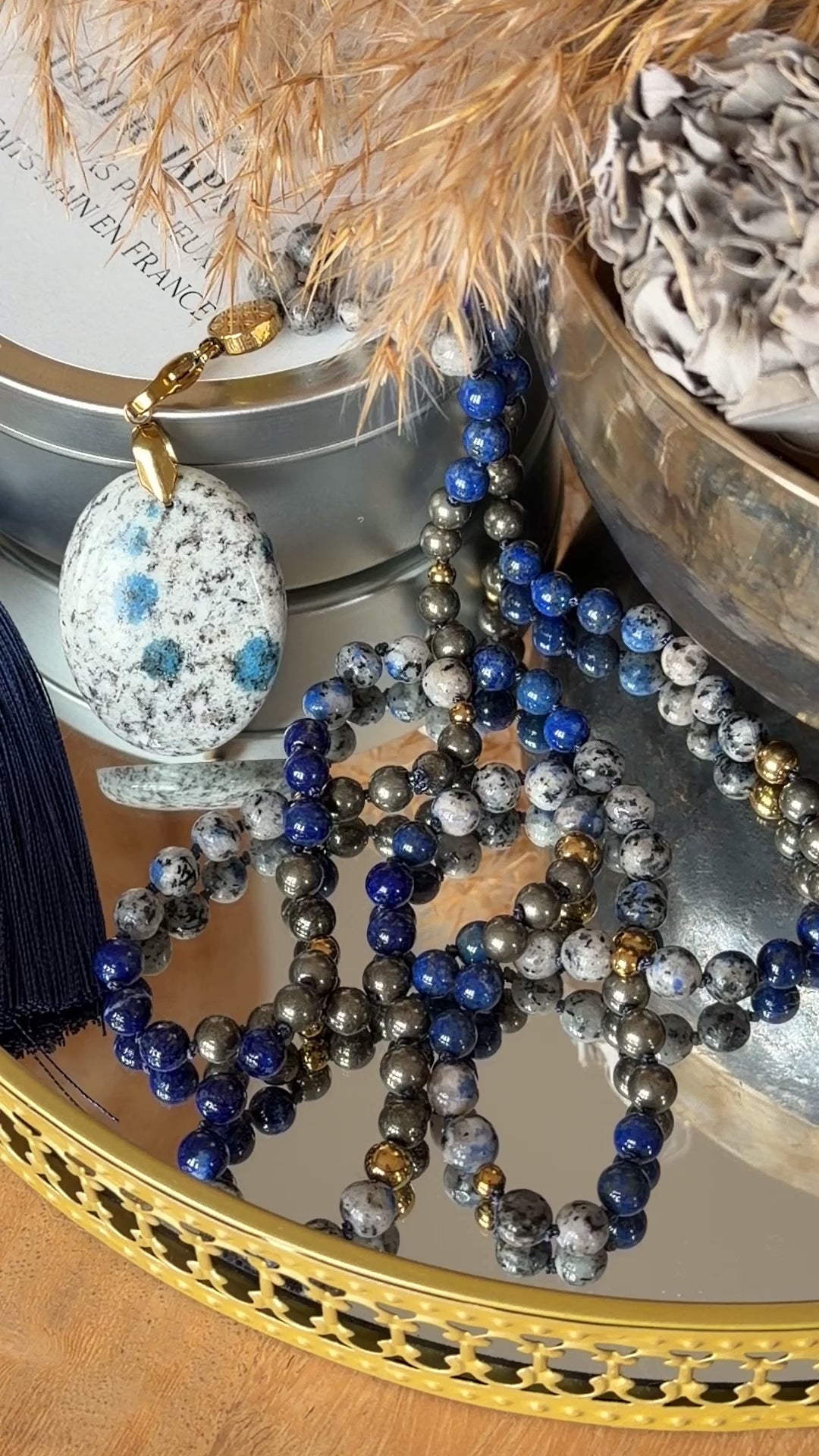 Mala n°117 - Voir clair pour avancer - Jaspe K2, Lapis lazuli et Pyrite