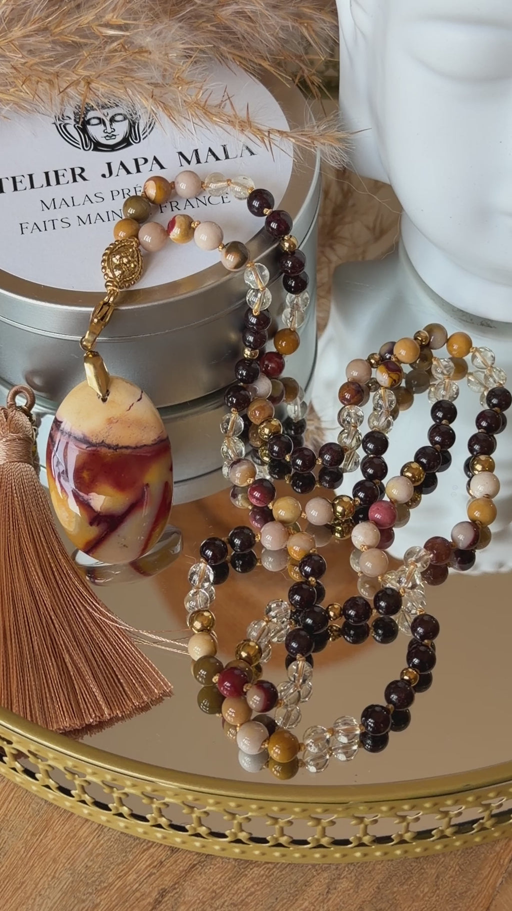 Mala n°125 - Nouveau souffle - Citrine, Jaspe Mookite et Grenat