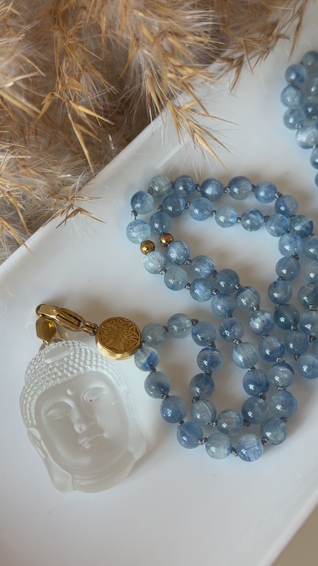Mala précieux en Cyanite (ou Kyanite) - Affirmation de soi (qualité exceptionnelle)