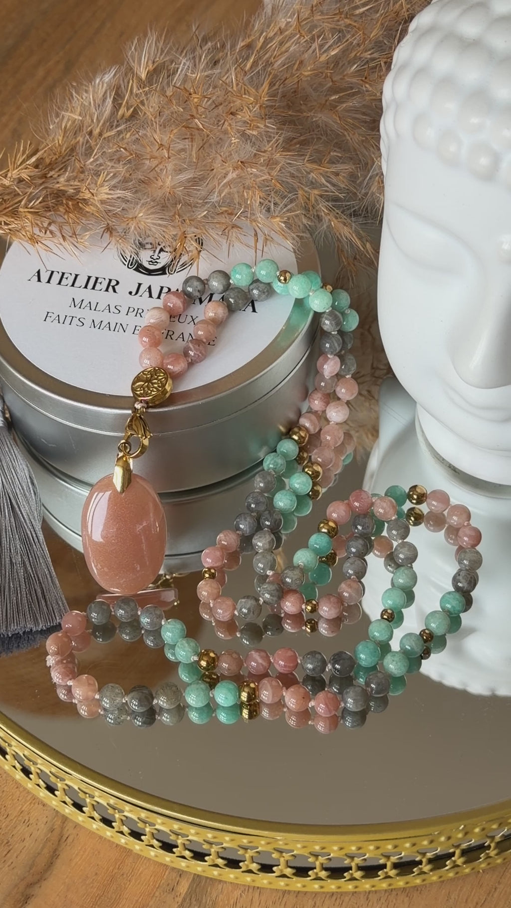 Mala n°124 - Libre d'être - Pierre de lune, Amazonite et Labradorite