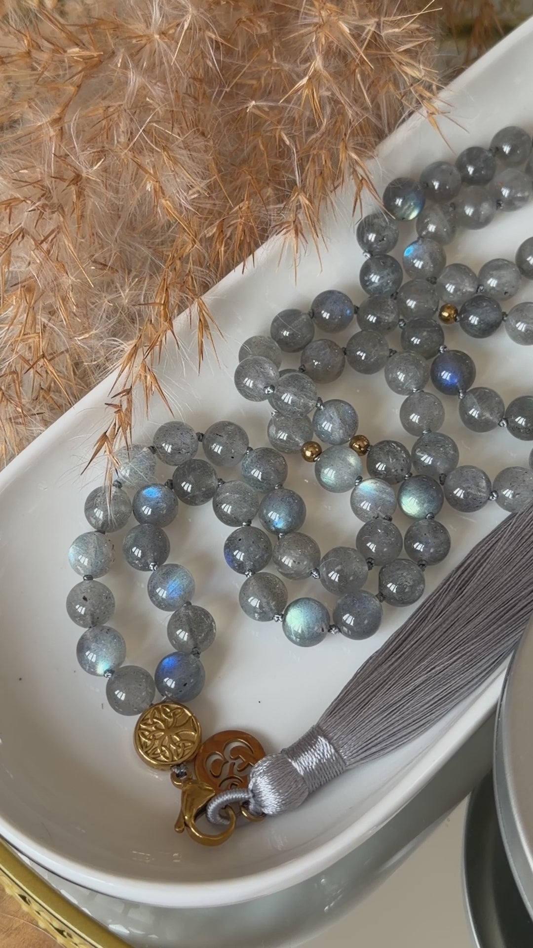 Mala XXL en Labradorite (grade 7A) - Bouclier de protection